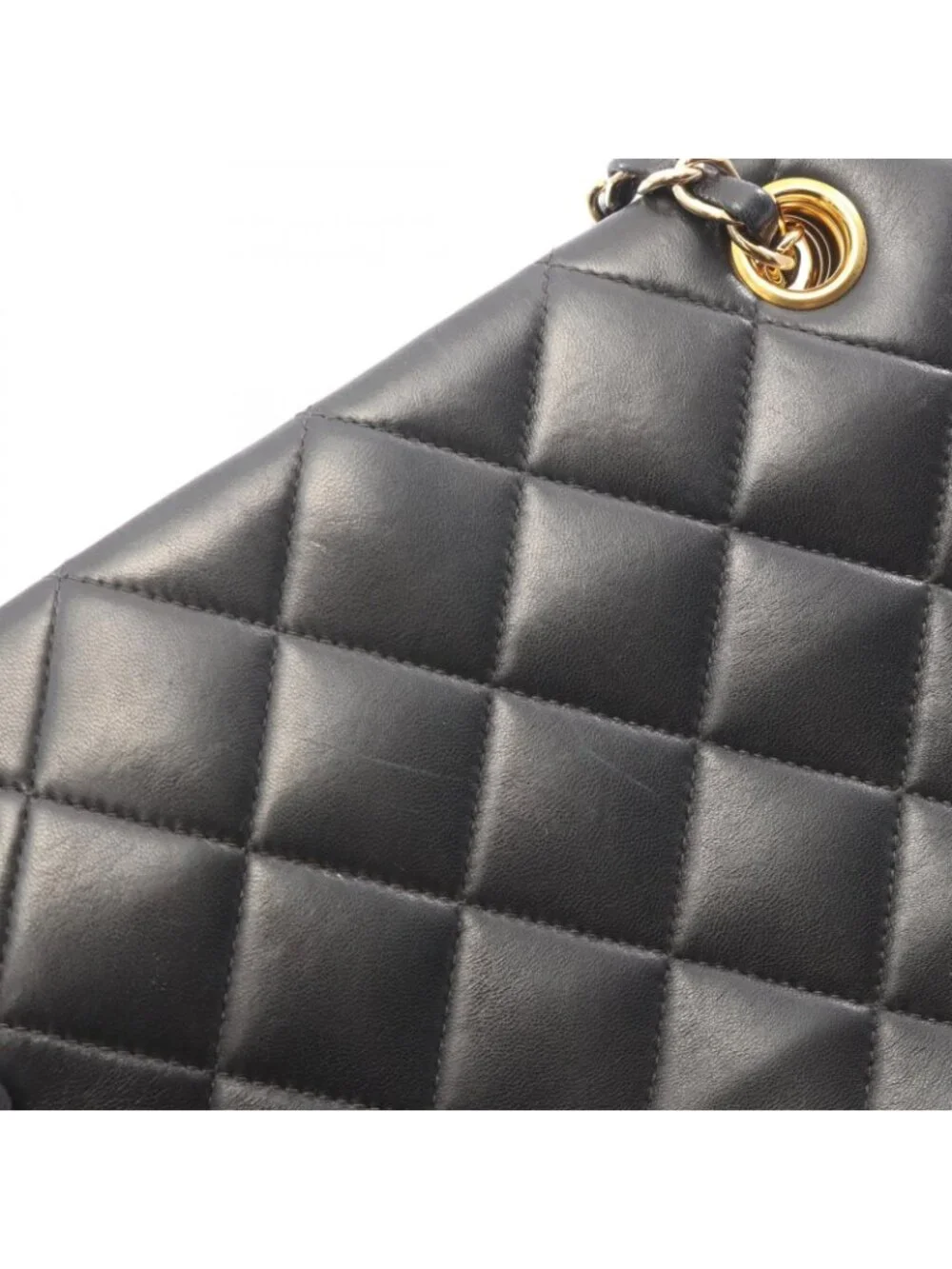Chanel Shoulder Bag Quilted Black Lambskin 2-Way Chain